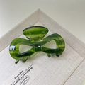 Eleganter dunkelgrüner Acetat Haarklammer im Schleifen-Design mit glänzendem Finish - Grün