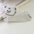Cute white cartoon dog hair comb made of premium acetate with a glossy pearlescent finish - Iridescent / Mermaid Color