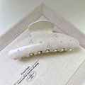 Elegante molletta per capelli a fiori beige con strass per acconciature estive - Beige (Stile 1)