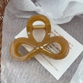Elegant amber brown resin butterfly hair claw clip with golden metal spring for women - 12#Large Yellow