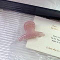 Elegante molletta per capelli rosa traslucida con molla in metallo dorato per donna - Piccolo / Rosa