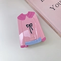 Pink sweater shaped acetate hair claw clip with black bow detail for sweet hairstyles - Pink Top Style