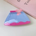 Cute bow dress-shaped acetate shark hair claw clip in light blue and rose pink - Blue Skirt Style