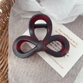 Elegant tortoise shell bow hair claw clip in dark brown resin with a sleek finish - 18#Large Matte Tortoiseshell
