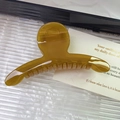 Elegante pinza per capelli color ambra traslucida con finitura lucida da donna - Grande / Giallo