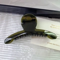 Elegante pinza per capelli verde scuro traslucida in resina acrilica liscia - Grande / Verde