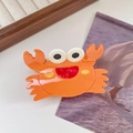 Kreative orangefarbene Krabben-Haarklammer aus glänzendem Acetat für lustiges Haarstyling - 1# Krabbe