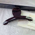 Pinza per capelli in resina marrone scuro lucido per acconciature eleganti - Grande / Cioccolato
