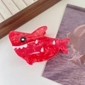 Kreative rote Haarklammer im Haifisch-Design aus Acetat mit Marmor-Muster für Damen - 2# Hai