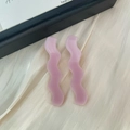 Paire de barrettes à cheveux roses ondulées en acétate pour femme au style coréen - Rose