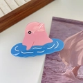 Creative pink dolphin hair claw clip with ocean wave design made of acetate - 6# Swimming Blue Dolphin