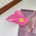Pink conch shell hair claw clip with a yellow star detail and gold accents - 7# Pink Conch
