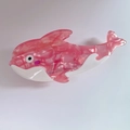 Pinza para el pelo con forma de ballena y estampado floral rosa hecha de acetato - 1# Tiburón Rosa