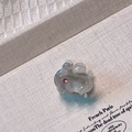 Macro shot of an iridescent rabbit hair clip with a pink zircon stone inlay detail - 6# Iridescent Dark Gray