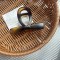 Elegante pinza para el pelo de resina carey marrón oscuro con forma de lazo - 4# Amarillo Mate