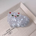 Pinza per capelli a forma di gatto in acetato bianco perlato con dettagli colorati - 1# Gatto Bianco