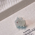 Simpatica molletta per capelli a coniglio in resina satinata con strass rosso rubino - 4# Bianco Iridescente