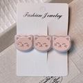 Fermaglio per capelli in acetato con tre gatti rosa carini su un supporto bianco - 1# Molletta per Capelli Gatto Rosa (FJ327)