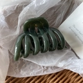 Pinza per capelli verde scuro lucida in resina con grandi denti per capelli folti - Verde Scuro