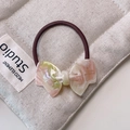 Elegant bow hair tie with pink and green marbled acetate texture for a sweet look - 2# Clear Acetate Bow - Pink Green