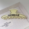 Larmood beige acetate hair claw clip with heart letter detail in a minimalist gift box - Crescent Beige (3#)