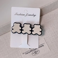 Pince à cheveux en acétate avec ours panda marron et noir sur carte de mode - Ours Blanc Cassé