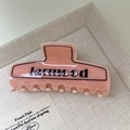 Pinza per capelli francese minimalista in acetato rosa pesca con scritta larmood - Rettangolo Rosa (7#)