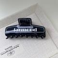 Pinza per capelli francese in acetato nero con scritta larmood bianca di stile - Rettangolo Nero (9#)