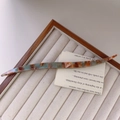 Blue marble texture acetate hair pin with France Handmade text in a jewelry box - Iridescent Green Coffee