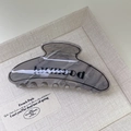 Pinza per capelli francese in acetato marmorizzato grigio con logo larmood - Arco Grigio (17#)