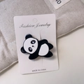 Barrette à cheveux panda mignon en position couchée en résine de qualité - Pince à Cheveux Panda Debout