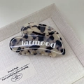 Pinza per capelli a guscio di tartaruga bianco e nero con scritta larmood francese - Cuore Leopardato Chiaro (22#)