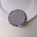 Draagbare ronde make-upspiegel met blauw en paars schildpadmotief van acetaat - Paarse Spiegel (1#)
