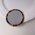 Portable round pocket mirror with classic tortoise shell pattern acetate frame - Leopard Print Mirror (6#)