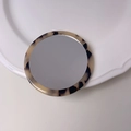 Elegant tortoise shell pattern portable makeup mirror with dark coffee and beige finish - Light Leopard Mirror (7#)