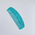 Pettine per capelli in acetato turchese marmorizzato con design a denti larghi - 11# Blu Lago