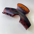 Pinza per capelli grande effetto tartarugato opaco per capelli folti, design a forma di U - Ambra Opaca