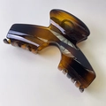 Pinza per capelli tartarugata ambra per capelli folti con finitura in resina lucida - Giallo Brillante