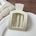 Matte cream square hair claw clip in perfume bottle shape for elegant styling - White