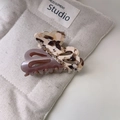 Elegant butterfly hair claw clip with purple acetate and marble pattern with rhinestones - Hollow Coffee (5#)