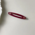 Eleganter weinroter Haarclip im Jelly-Design mit Strasssteinen und goldener Aufschrift - Rot