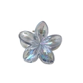 Pinza per capelli a fiore di plumeria traslucida con finitura olografica e sfumata per donne - 4cm / Grigio sfumato