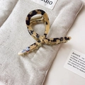 Elegante pinza per capelli tartarugata con motivo leopardato e molla in metallo dorato - 2# Stile Leopardato Chiaro / 8cm