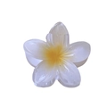 Translucent white plumeria flower hair claw clip with a bright yellow gradient center - Approx. 4cm / Transparent Yellow