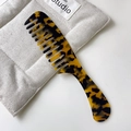 Premium grobzinkiger Azetatkamm mit Schildpattmuster für lockiges Haar Styling - Leopardenmuster