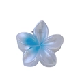 Blue and white gradient frangipani flower hair claw clip in translucent resin finish - Approx. 4cm / White and Blue