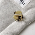 Mini amber acetate hair claw with white pearls and tortoiseshell pattern finish - Approx 2.5cm / Light Leopard