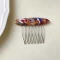 Elegante pettine per capelli in acetato multicolore con denti in metallo per lo styling - Arcobaleno