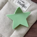 Sweet mint green star-shaped hair claw clip in glossy acrylic for women hairstyles - Mint Green
