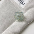 Mini acetate hair claw clip with blue checkerboard pattern and five white pearls - Approx 2.5cm / Blue Plaid